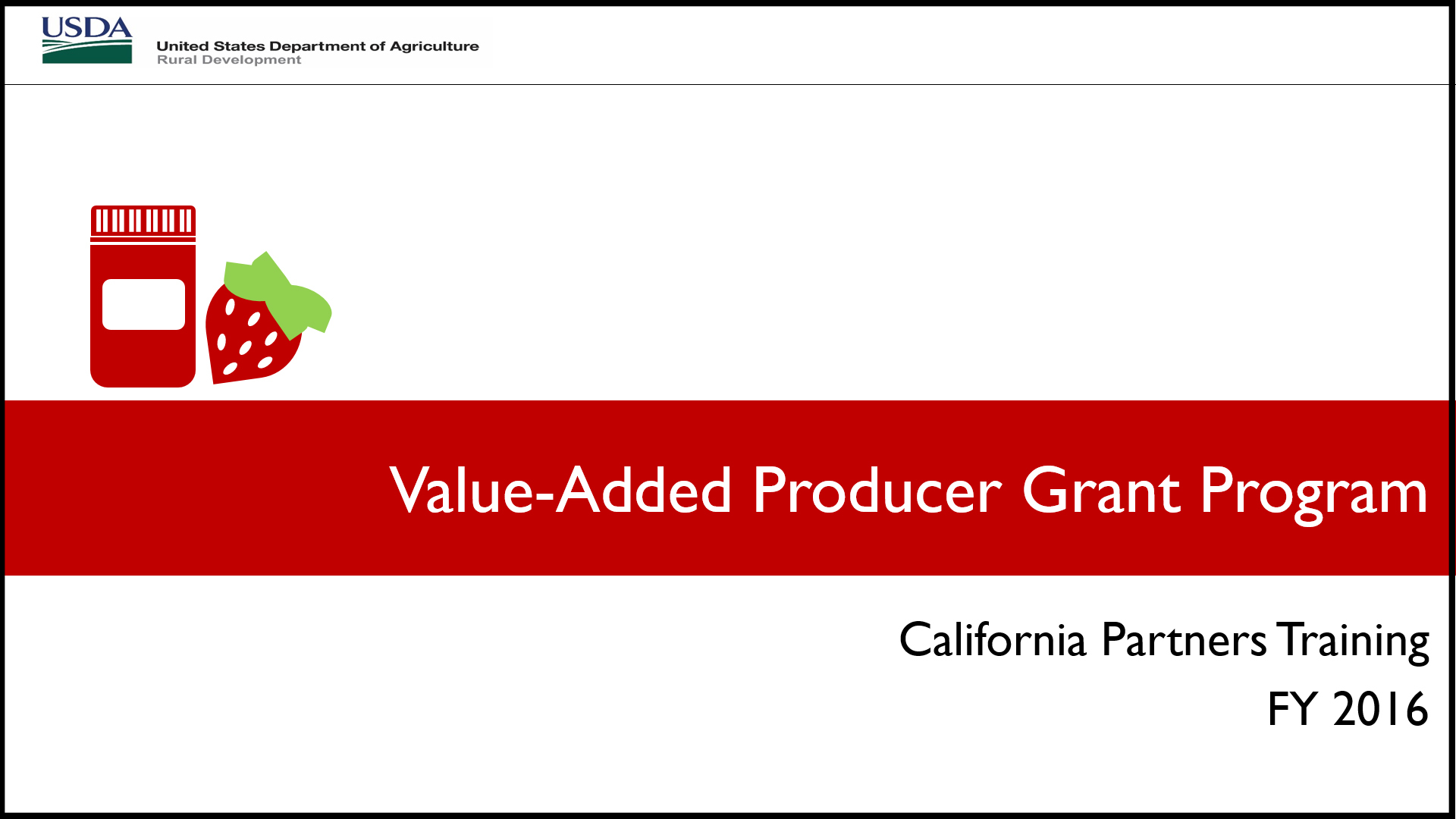 Value Added Producer Grants Program