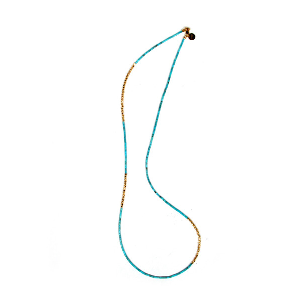 Sophnet Brass Turquois Gold Necklace