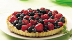 red white blueberry tart