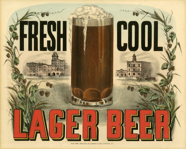 Fresh Cool Lager Beer Currier & Ives Print