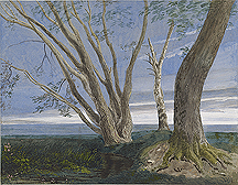 Turner of Oxford_Trees in a Landscape at Dusk