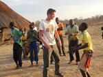 Ian dancing with kids, 2013 Learning Tour