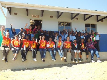 Our travelers visit a classroom at Kukhoba Primary School funded by the KOPP Family Foundation.
