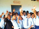 Umphezeni School children waving a greeting to the US Umphezeni School children waving a greeting to the US