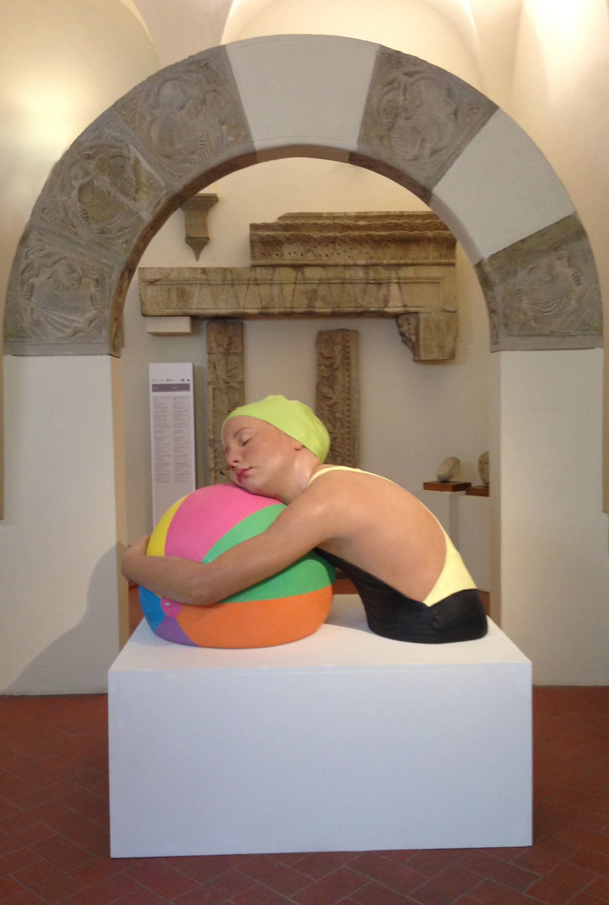 Monumental Brooke with Beach Ball by Carole Feuerman