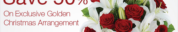 Save 50% On Exclusive Golden Christmas Arrangement. Send Carnations