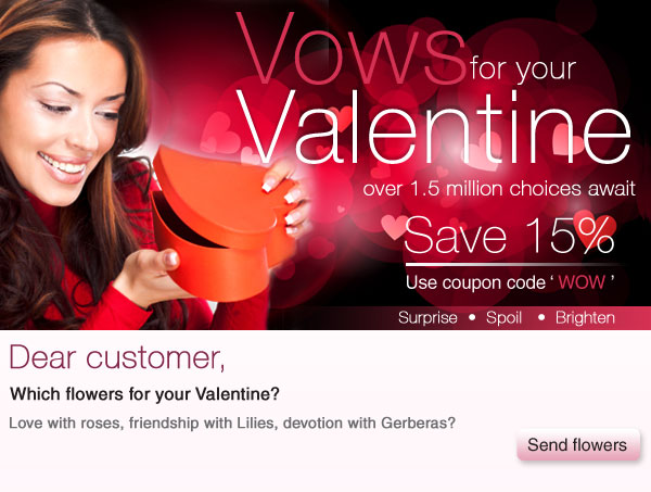 Vows for your Valentine - Over 1.5 million choices await