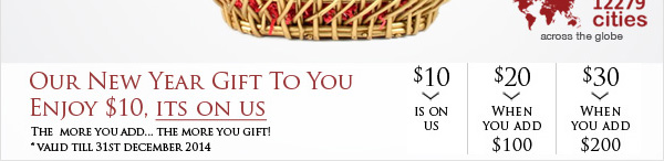 Our New Year Gift To You Enjoy $10, Its On Us. Send Wine Baskets