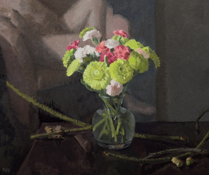 Sarah F Burns "Carnations and green acorns" Sarah F Burns "Carnations and green acorns"