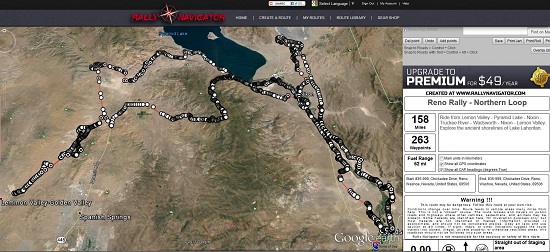 Reno Rally Northern Loop