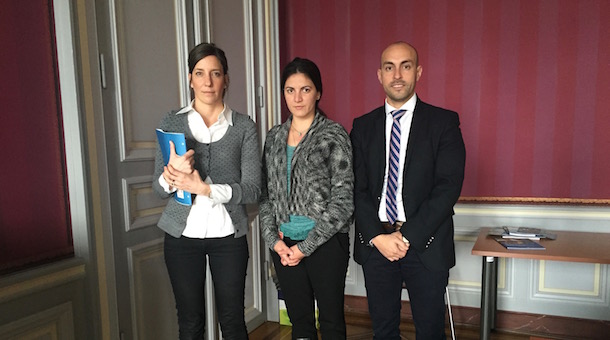 Brenda Vukovic de ACNUDH con Rosa María Payá y Javier El-Hage en el Palacio Wilson Brenda Vukovic de ACNUDH con Rosa María Payá y Javier El-Hage en el Palacio Wilson