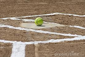 softball on plate