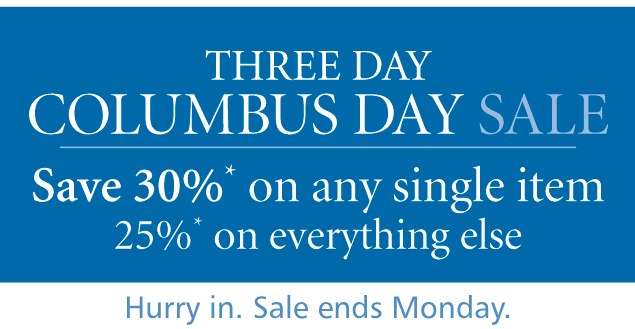Three Day Columbus Day Sale