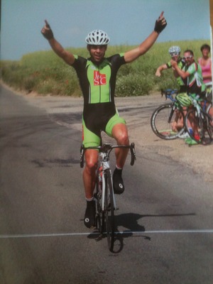 Joe wearing the Kask helmet as sponsored by Barnes Brinkcraft